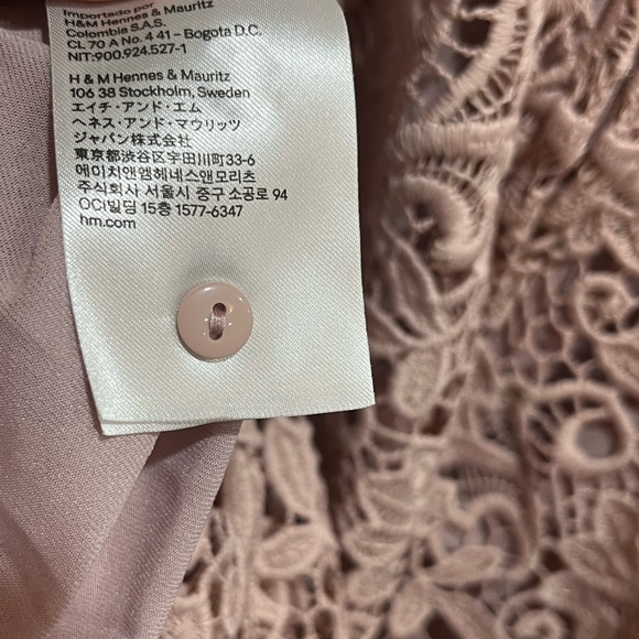 H&M Off-the-shoulder blush lace dress sz 6 - Picture 16 of 16